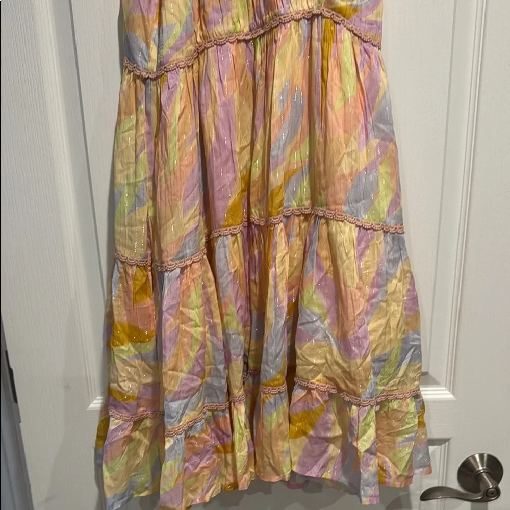 PQ Swim Pink and Yellow Tiered Ruffled Sundress - Picture 7 of 8